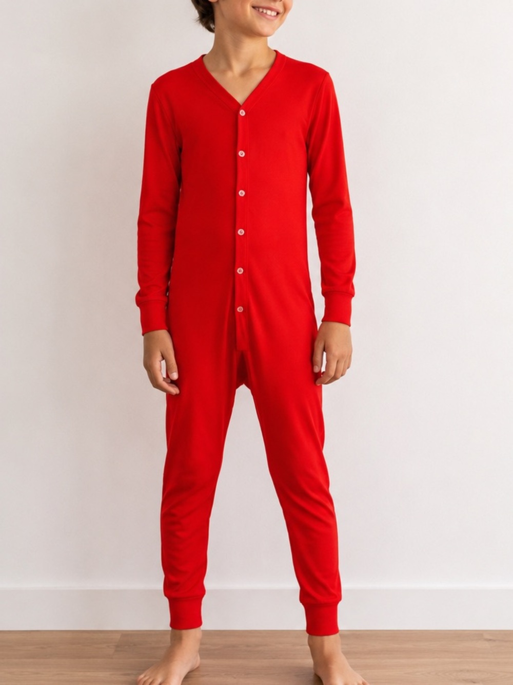 Vintage Jog Togs Kids Red Union Suit Pajamas Medium